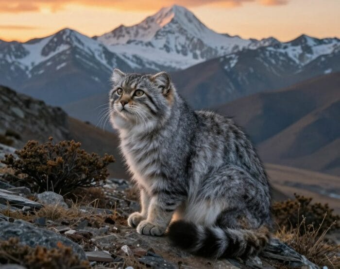 унікальна дика кішка з пухнастим хутром