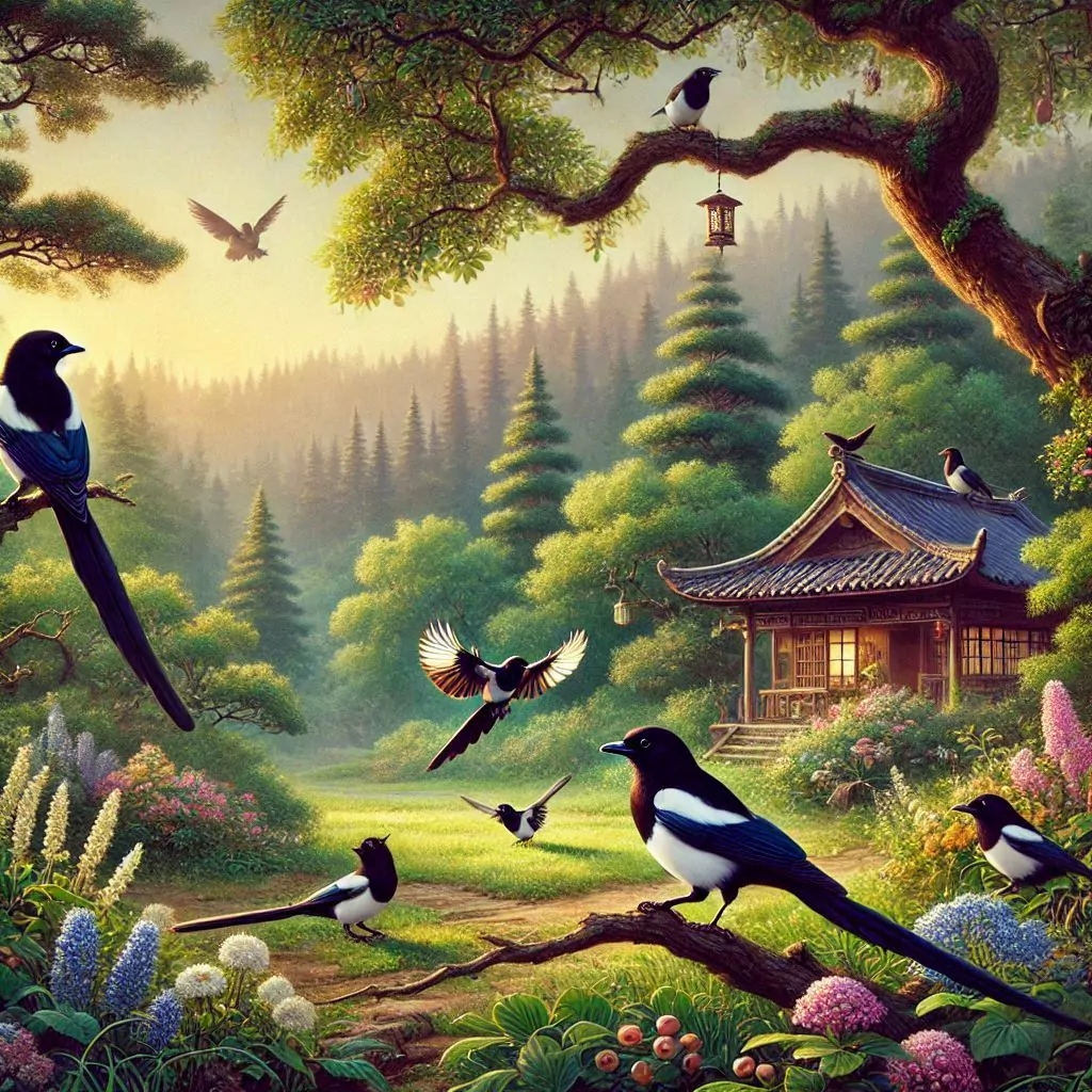 The magpie is an intelligent bird.